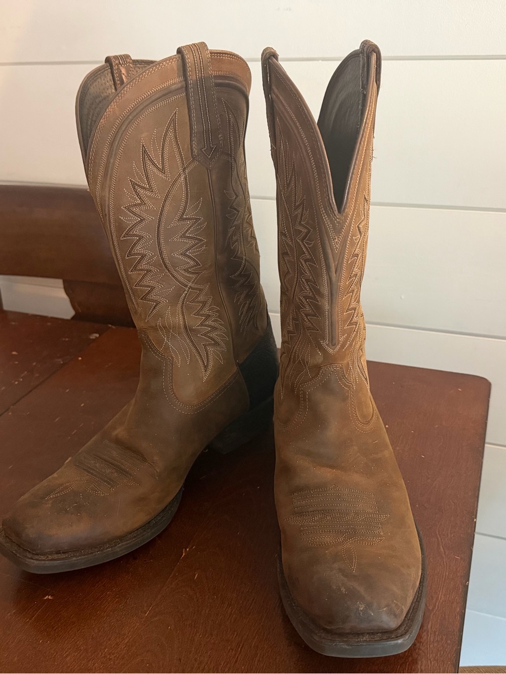 Ariat Brown and Black Leather Western Boots